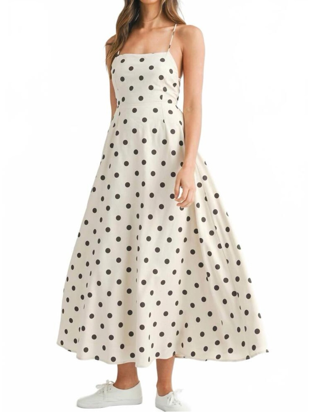 Mable Celine Linen Maxi Dress with  Polka Dots